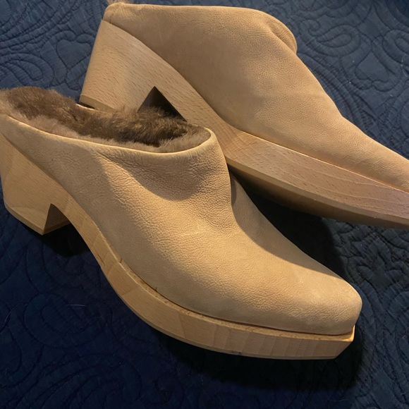 Coclico Kera shearling wool fur lined mule/clog - Picture 1 of 6